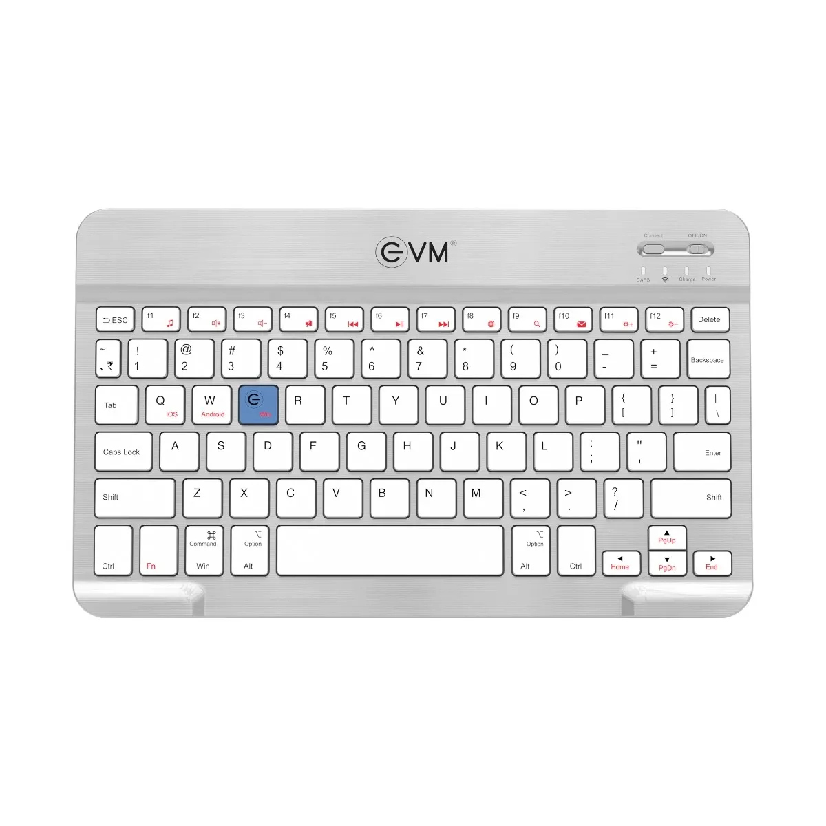 EVM Wireless Keyboard Rechargeable EnEdge WLKM Silver view 2